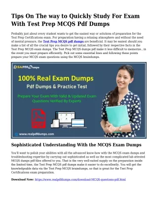 Polish Your Expertise With the Help Of MCQS Pdf Dumps