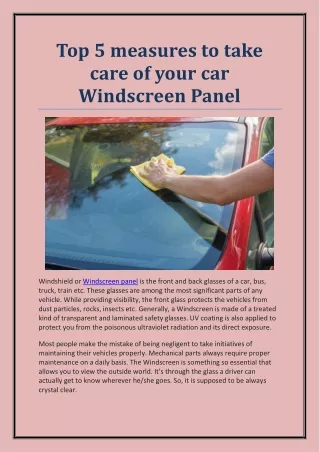 top 5 measures to take care of your