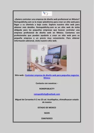 Contratar empresa de diseño web para pequeños negocios México