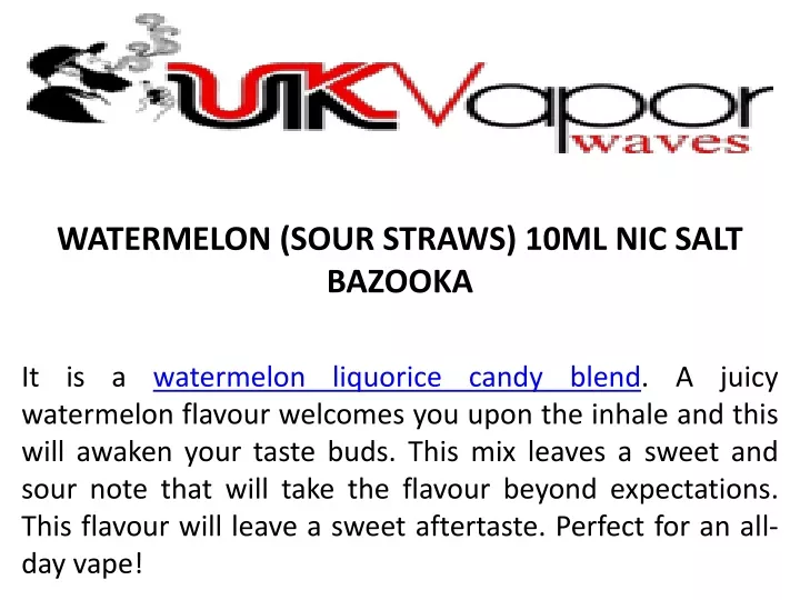 watermelon sour straws 10ml nic salt bazooka