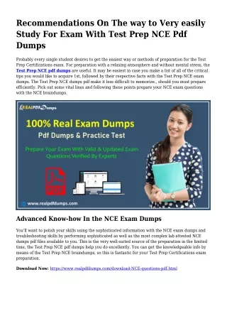 NCE PDF Dumps To Resolve Planning Challenges