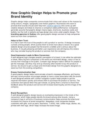 how graphic design helps to promote your brand