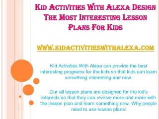 Kid Activities With Alexa Design The Most Interesting Lesson Plans For Kids