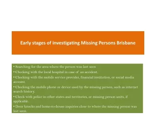 early stages of investigating missing persons brisbane