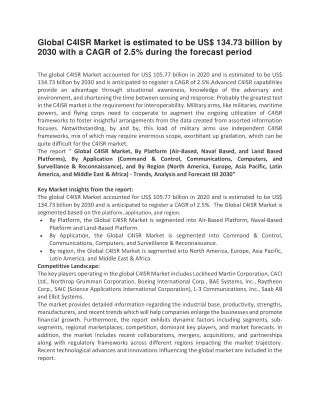 global c4isr market is estimated
