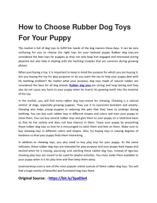 How to Choose Rubber Dog Toys For Your Puppy
