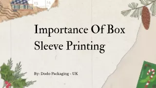 importance of box sleeve printing