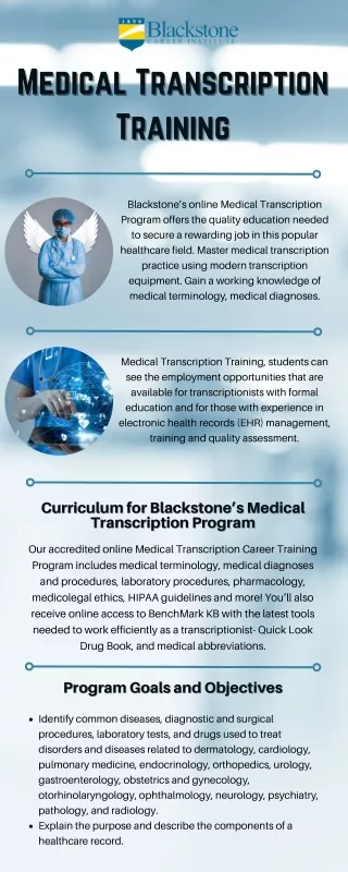 Enroll now for Medical Transcription Training
