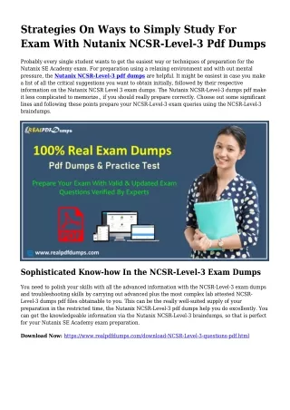 Polish Your Skills Together with the Enable Of NCSR-Level-3 Pdf Dumps