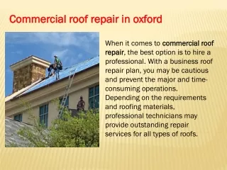 Commercial roof repair in oxford