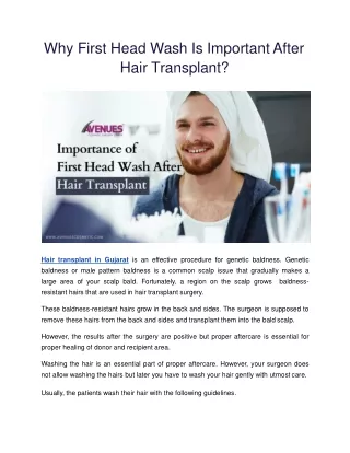 Why ​First Head Wash Is Important After Hair Transplant