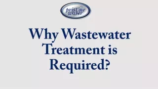 Why Wastewater treatment system is required