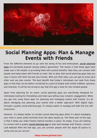 Social Planning Apps Plan & Manage Events with Friends!