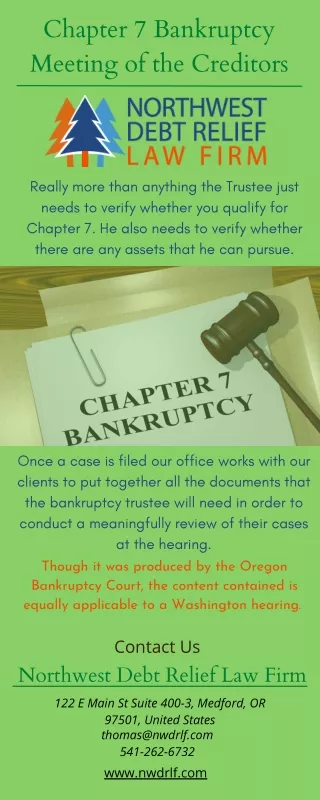 Chapter 7 Bankruptcy Meeting of the Creditors