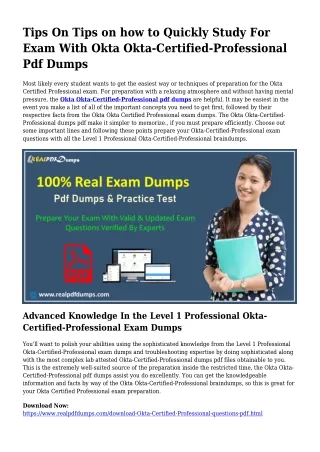 Valuable Preparing By the Enable Of Okta-Certified-Professional Dumps Pdf