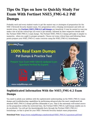 Polish Your Expertise Along with the Aid Of NSE5_FMG-6.2 Pdf Dumps