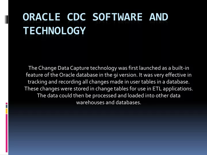 oracle cdc software and technology