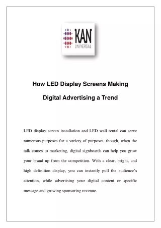 how led display screens making