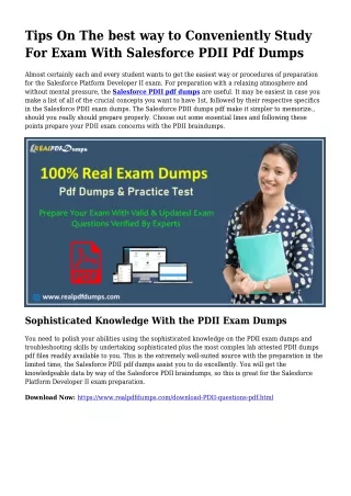 PDII PDF Dumps To Resolve Preparation Difficulties