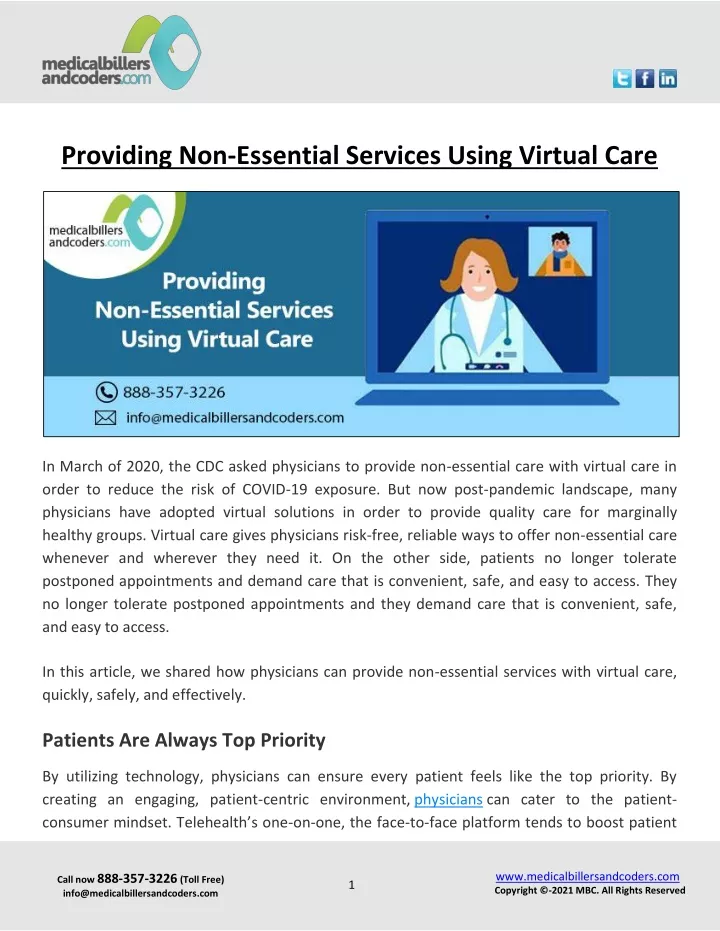 providing non essential services using virtual