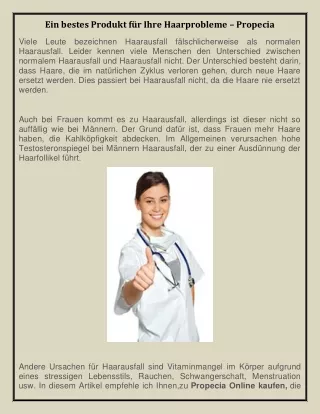 Ein bestes Produkt für Ihre Haarprobleme – Propecia
