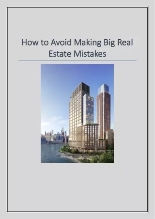 how to avoid making big real how to avoid making
