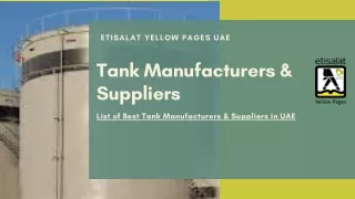 List of Best Tank Manufacturers & Suppliers in UAE