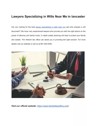 Lawyers Specializing in Wills Near Me in lancaster