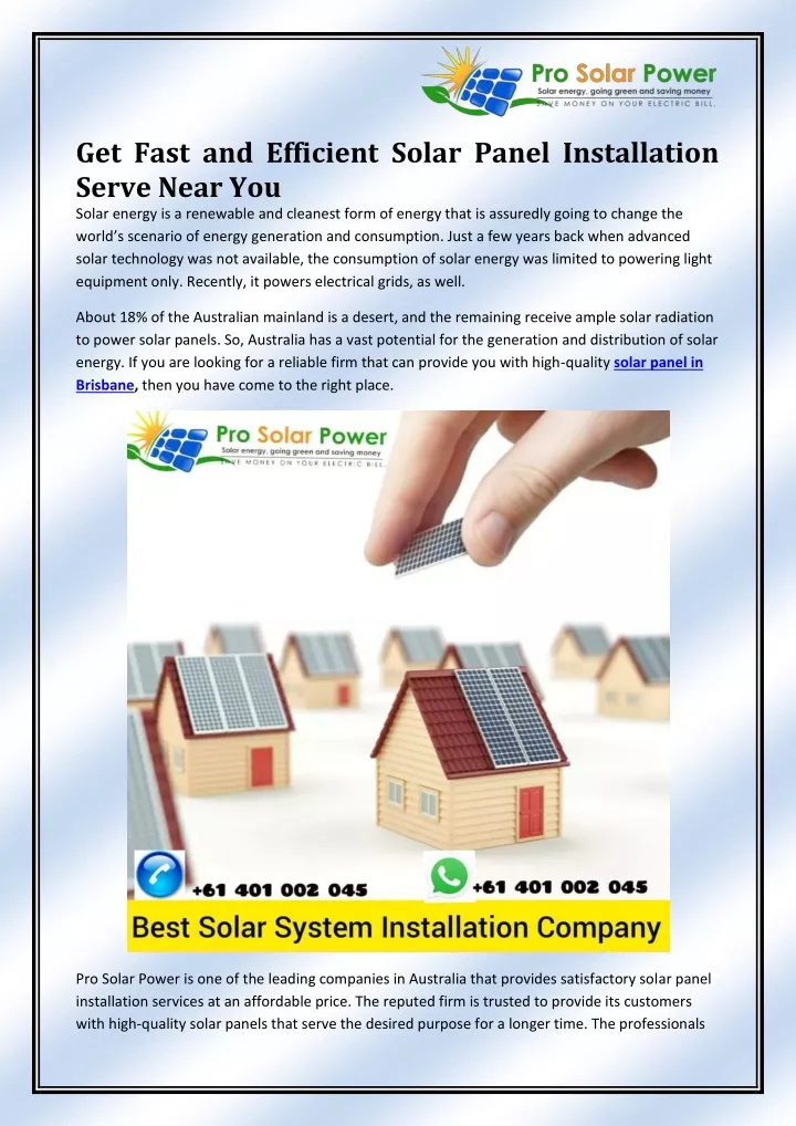 get fast and efficient solar panel installation