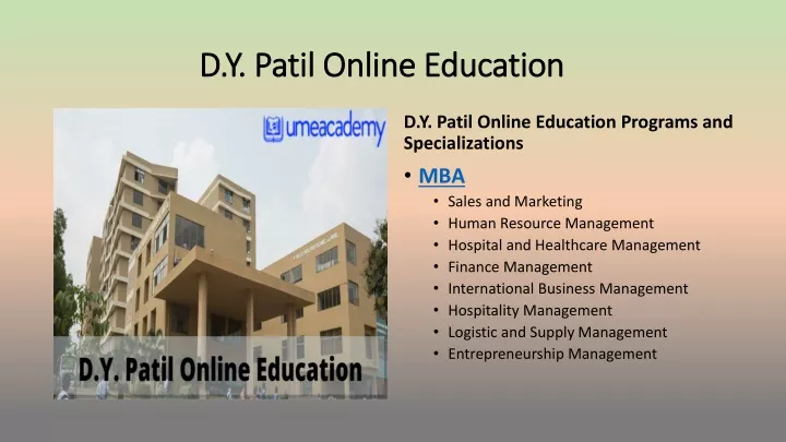 d y patil online education