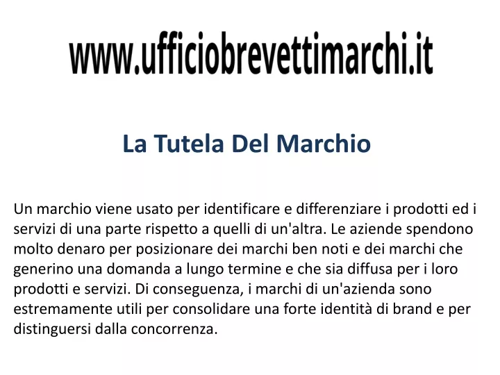 la tutela del marchio