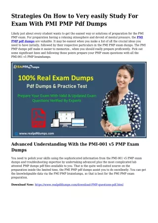Sustainable PMP Dumps Pdf For Amazing Outcome