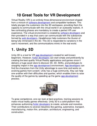 10 great tools for vr development
