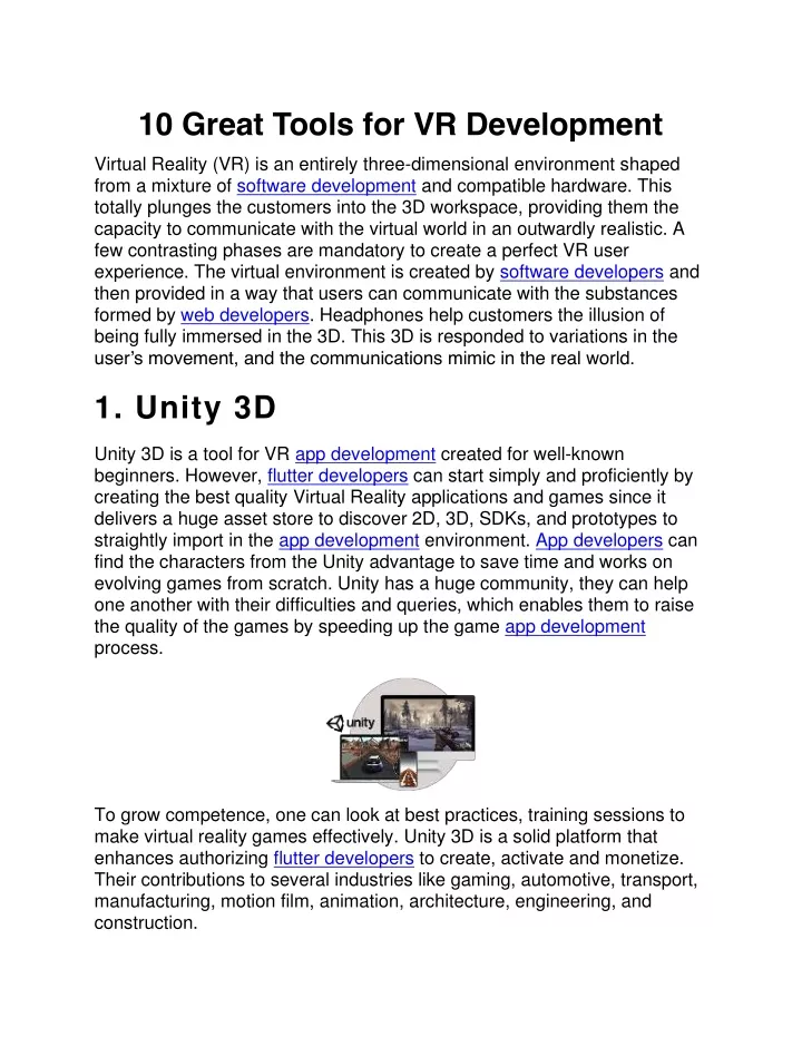 10 great tools for vr development