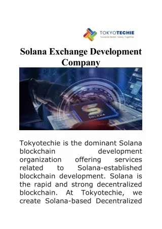 Solana Exchange Development Company