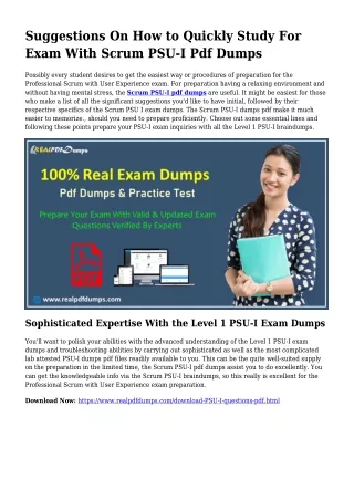 Practical Your Preparation By PSU-I Pdf Dumps