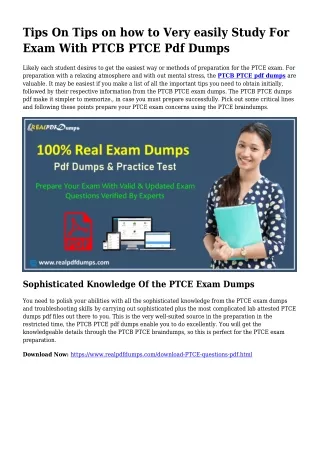 Sustainable PTCE Dumps Pdf For Amazing Result
