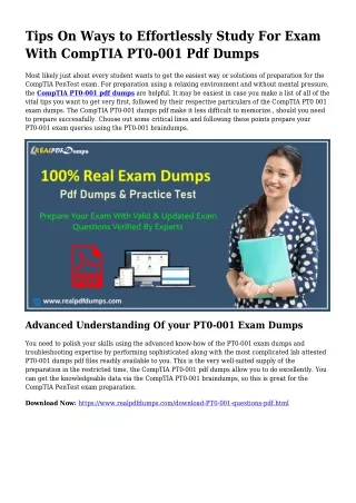 Practical Your Planning By means of PT0-001 Pdf Dumps