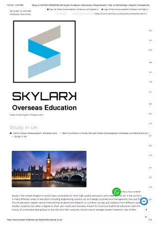 Study in UNITED KINGDOM with Expert Guidance _ Admissions, Requirements, Visa, & Scholarships _ Skylark Overseas Educati