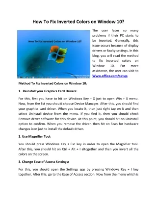 how to fix inverted colors on window 10