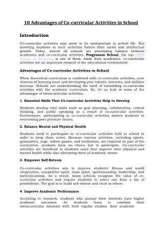 10 advantages of co curricular activities