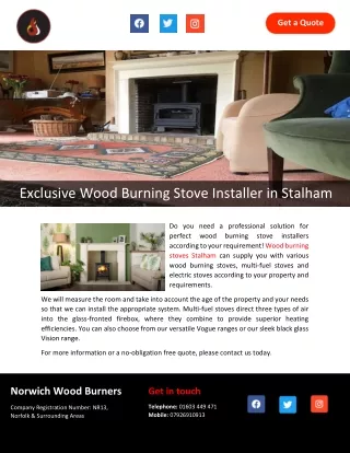 Exclusive Wood Burning Stove Installer in Stalham