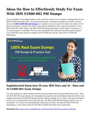 Sustainable S1000-002 Dumps Pdf For Incredible Final result