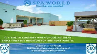 10 items to consider when choosing event space
