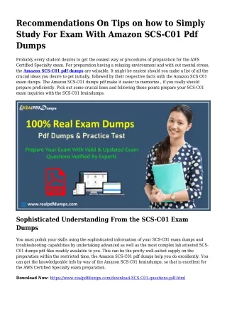 SCS-C01 PDF Dumps To Take care of Preparing Challenges