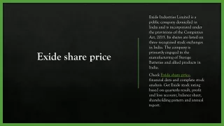 exide share price