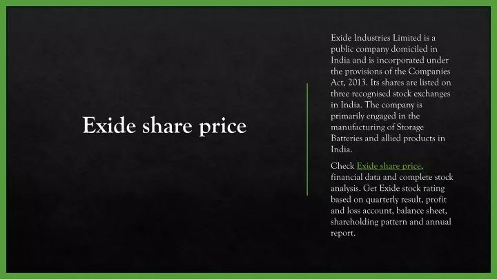 exide share price