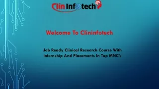 Get the best training in Pharmacovigilance course|ClinInfotech