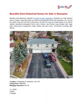 beautiful semi detached homes for sale in brampton