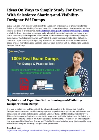 Polish Your Expertise With the Aid Of Sharing-and-Visibility-Designer Pdf Dumps